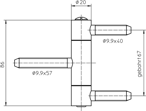Einbohrband BAKA C 1-20 WF 3-tlg.ma geb.100kg DIN L/R HLT SIMONSWERK - VPE: 10