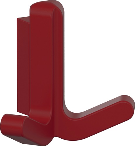 Doppelhaken Serie 477 matt, elastisch Kunststoff (TPU) 33 rubinrot Höhe 69 mm HEWI