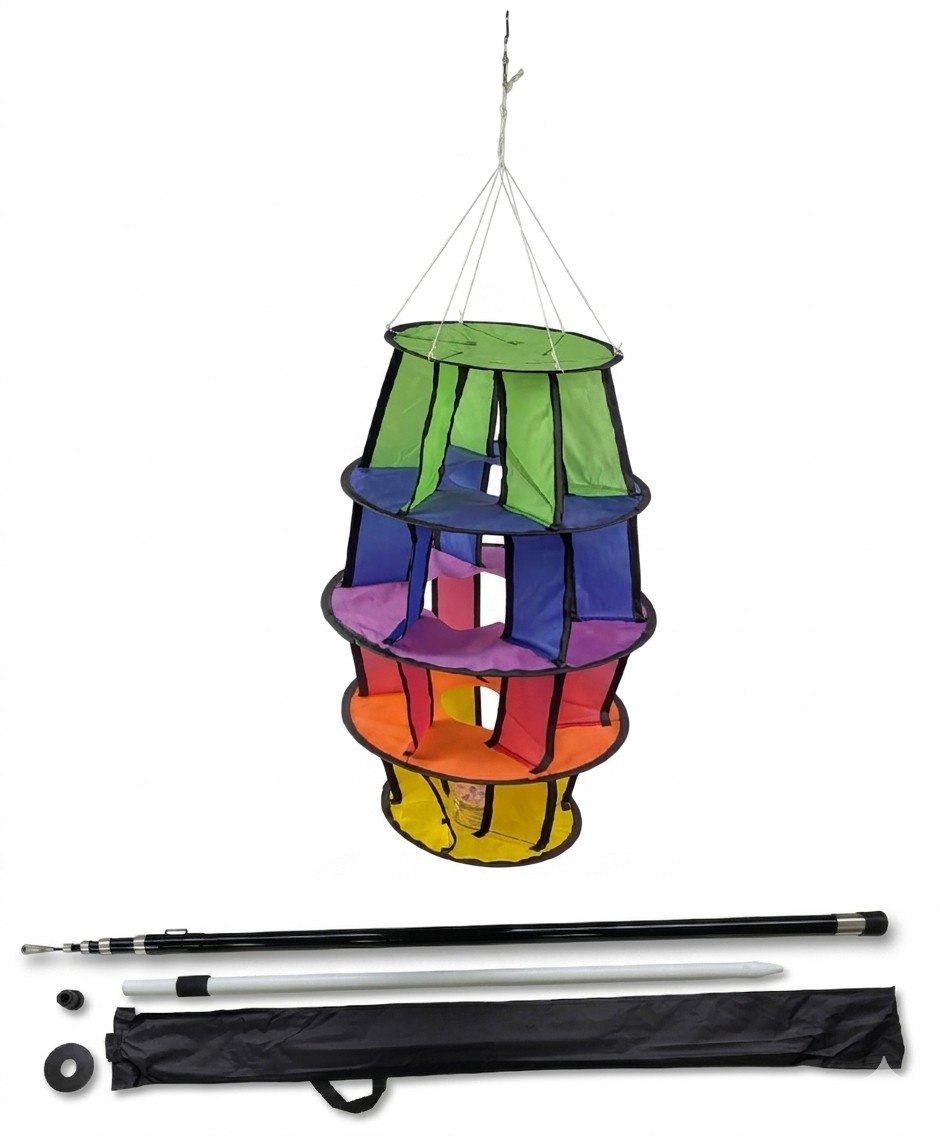 Bdt SET 3D Lampion''Camper- Leuchtfeuer'' inkl. USB-LED- Leuchte H:65cm, Ø 34cm + 5m Pole