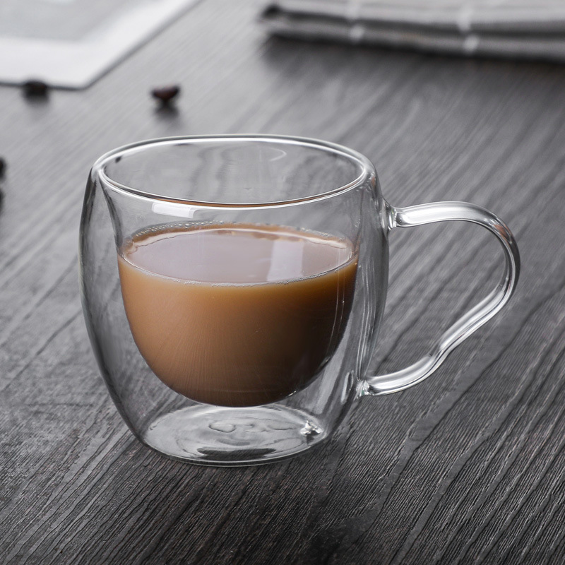 Bdt Doppelwandige Thermoglastasse Tasse, Borosilikatglas, 80 ml, spülmaschinengeeignet