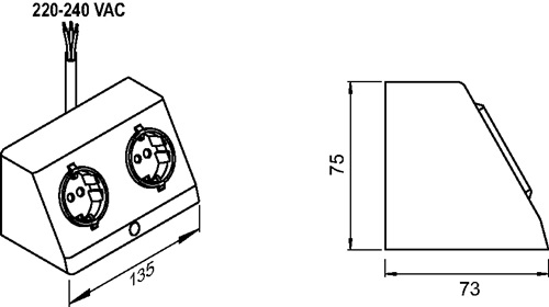 Doppel-Anbausteckdose 230 V Silberfarben L&S
