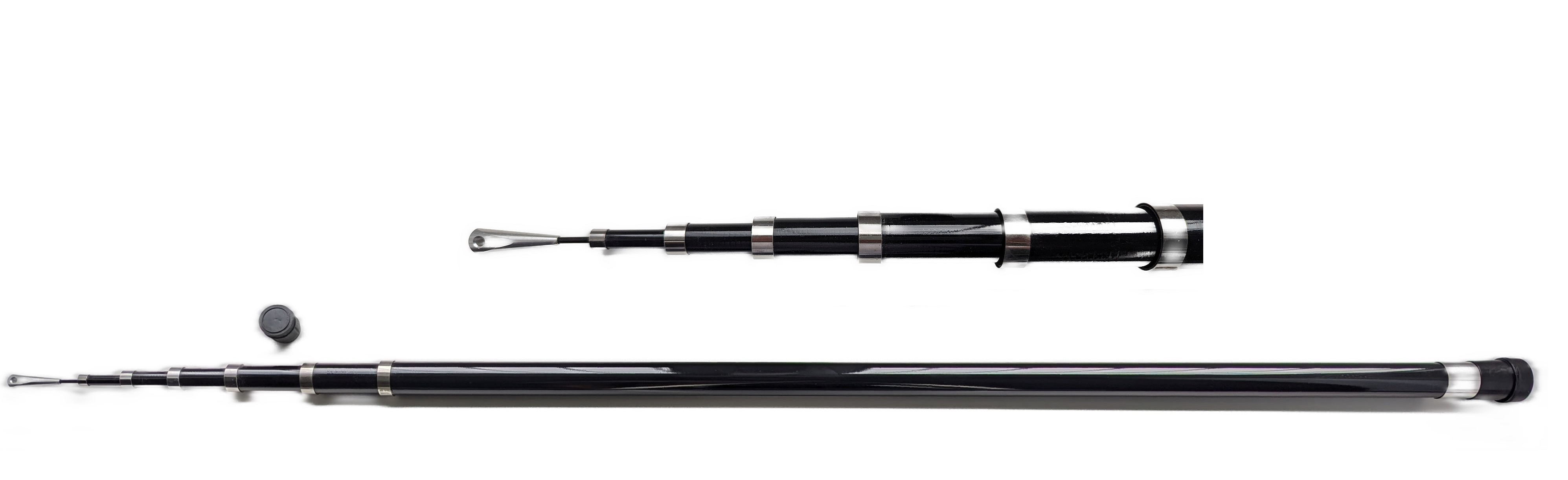 Bdt verstärkter 7m Drachenstab + Drachen, *Hai-LED* inkl. 50m Leine, 10erPack Batterien, 165x145cm