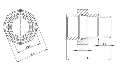 Verschraubung EN 10226-1 NPS 1 Zoll kon.dichtend 68mm 17mm 19mm SPRINGER - VPE: 10
