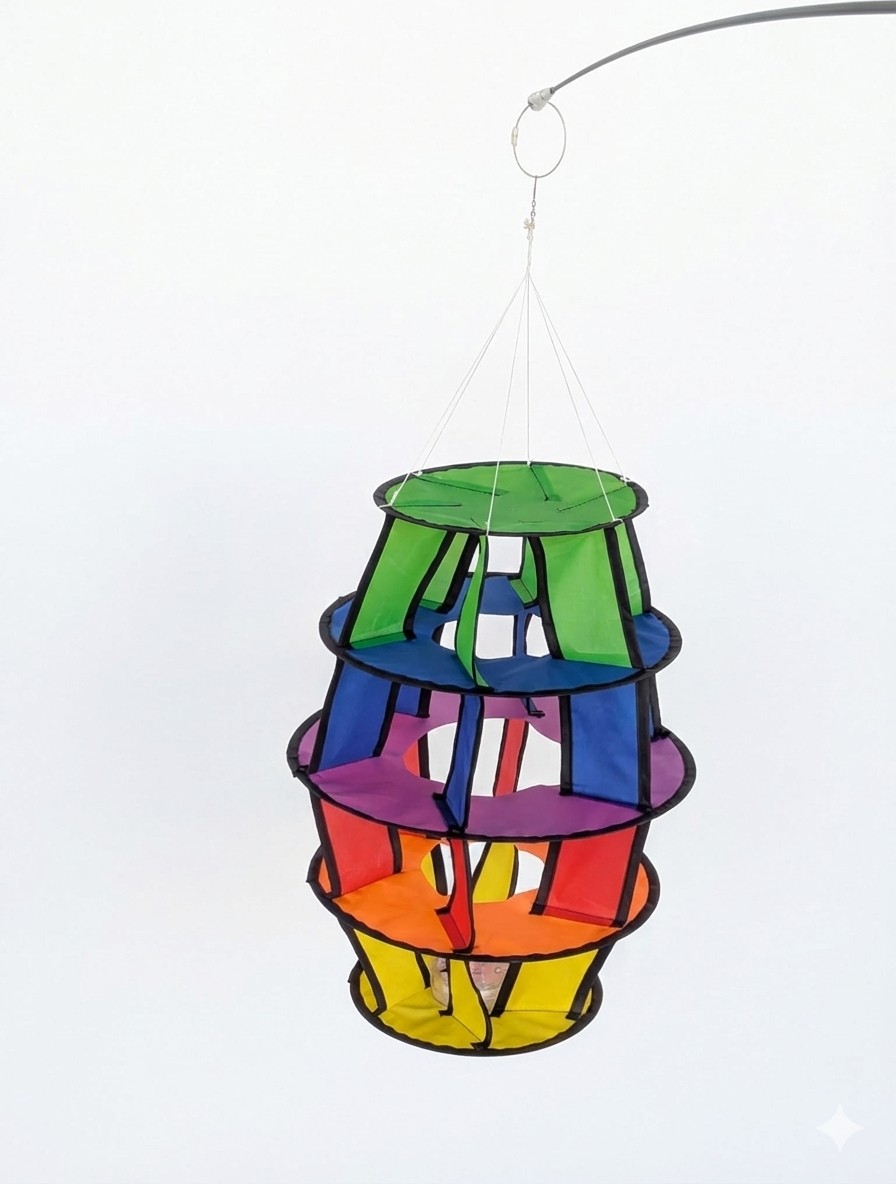 Bdt 3D Lampion''Camper- Leuchtfeuer'' inkl. USB-LED- Leuchte H:65cm, Ø 34cm