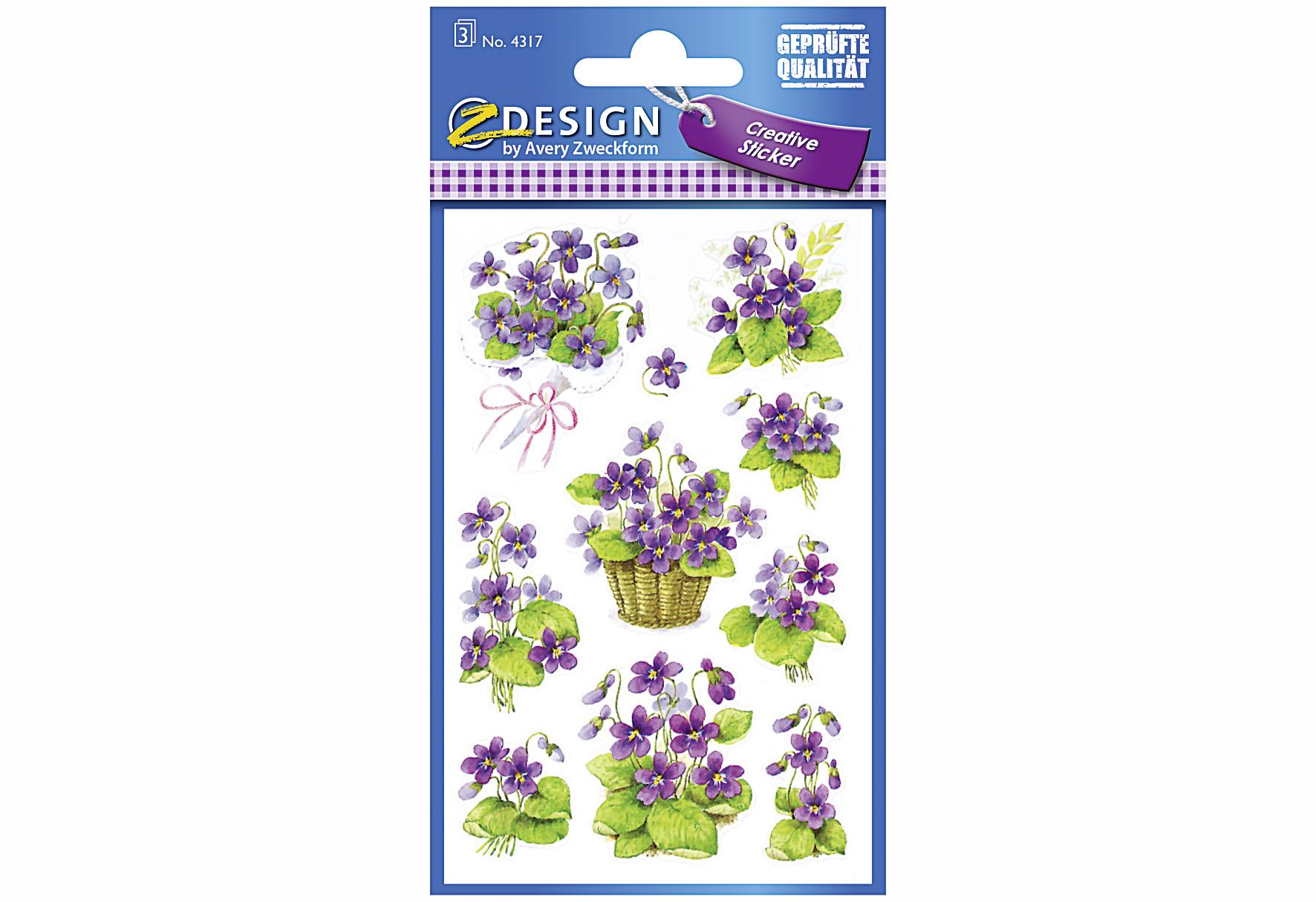 AVERY ZWECKFORM Flower Sticker Veilchen 4317 - VPE: 10