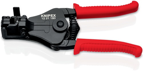 Abisolierzange L.180mm schwarz lack.Ku.-Überzug m.Öffnungsf.KNIPEX