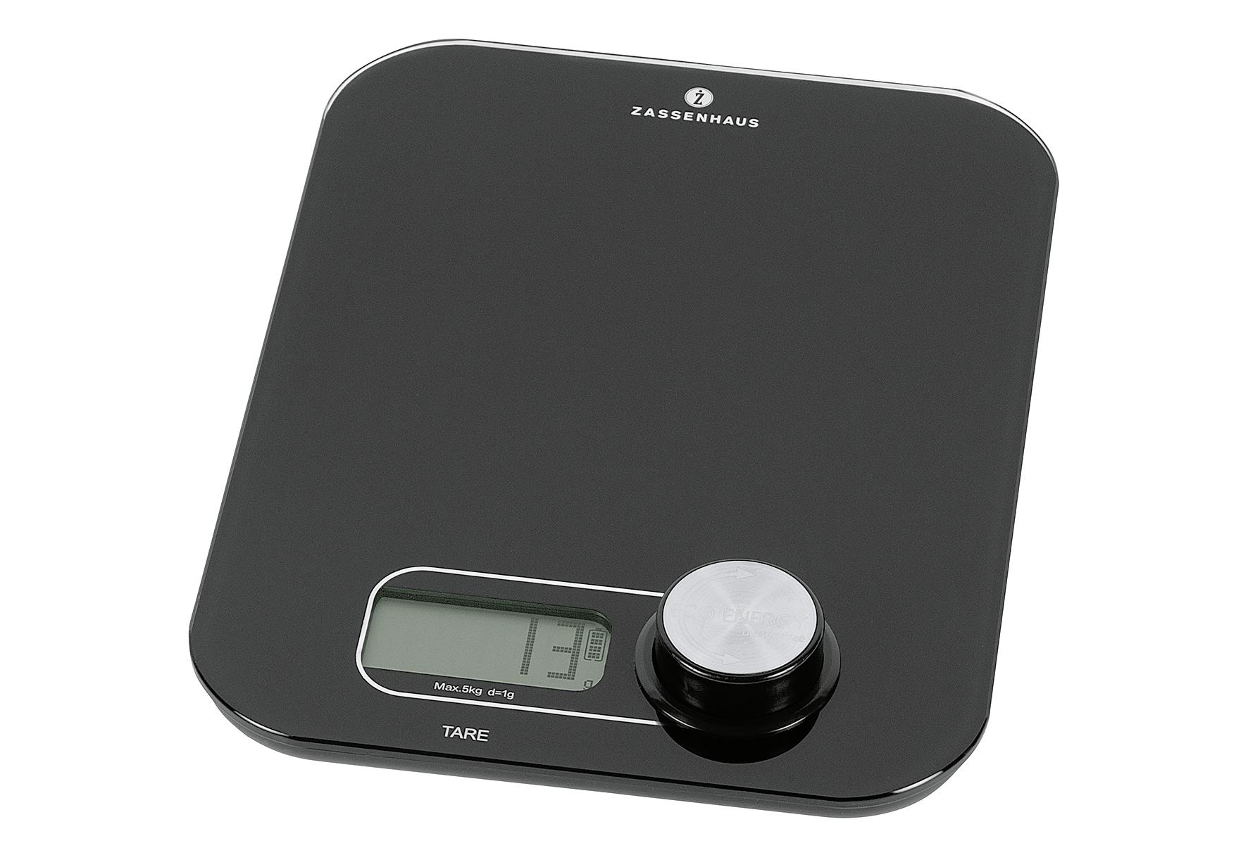 ZASSENHAUS Küchenwaage Eco Energy schwarz 255x202x43mm
