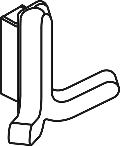 Doppelhaken Serie 477 matt, elastisch Kunststoff (TPU) 95 felsgrau Höhe 69 mm HEWI