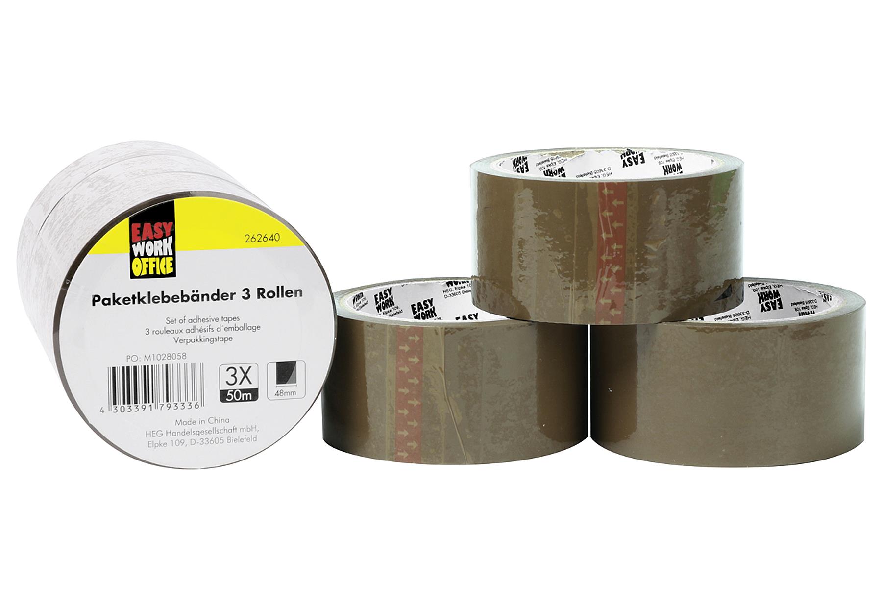EASY WORK Paketklebebänder 3 Rollen