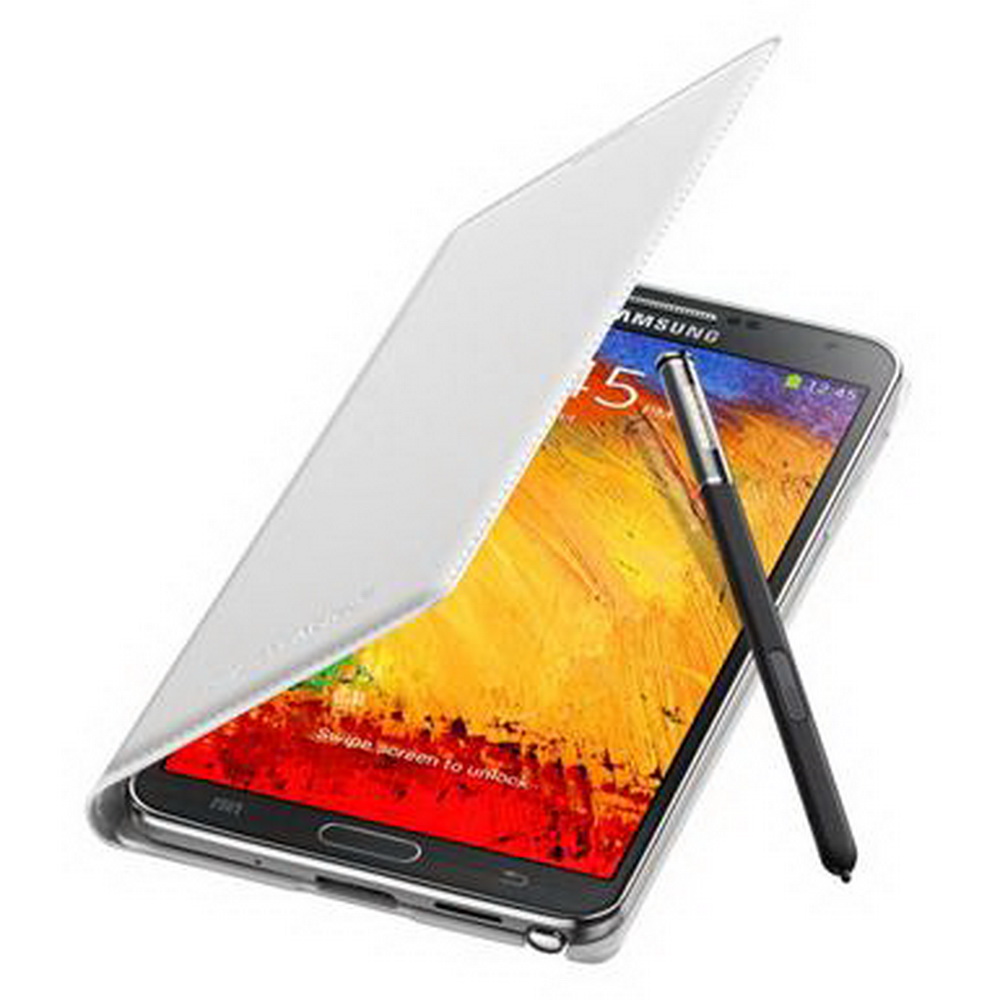 Samsung Flip-Ledertasche für Galaxy Note 3 EF-WN900BW Classic White