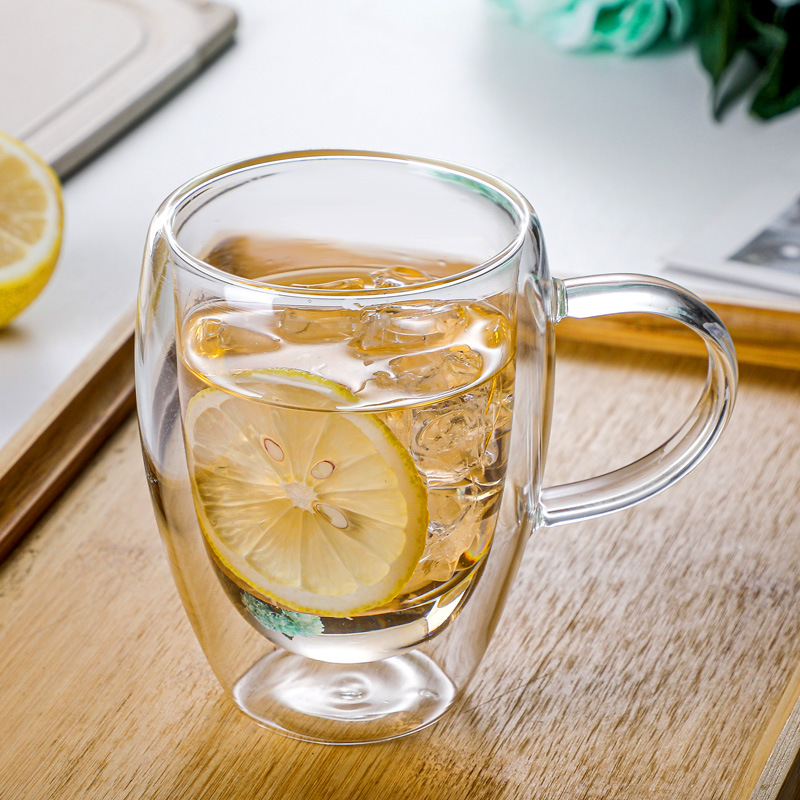Bdt Doppelwandige Thermoglastasse Tasse, Borosilikatglas, 450 ml, spülmaschinengeeignet