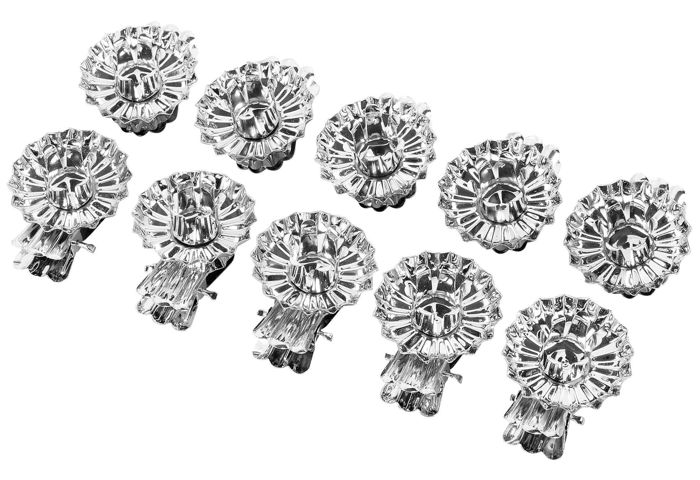 10St. Baumkerzenhalter 4cm silber