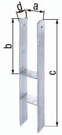 H-Pfostenträger ETA-10/0210 81x300x600x60mm STA roh TZN GAH