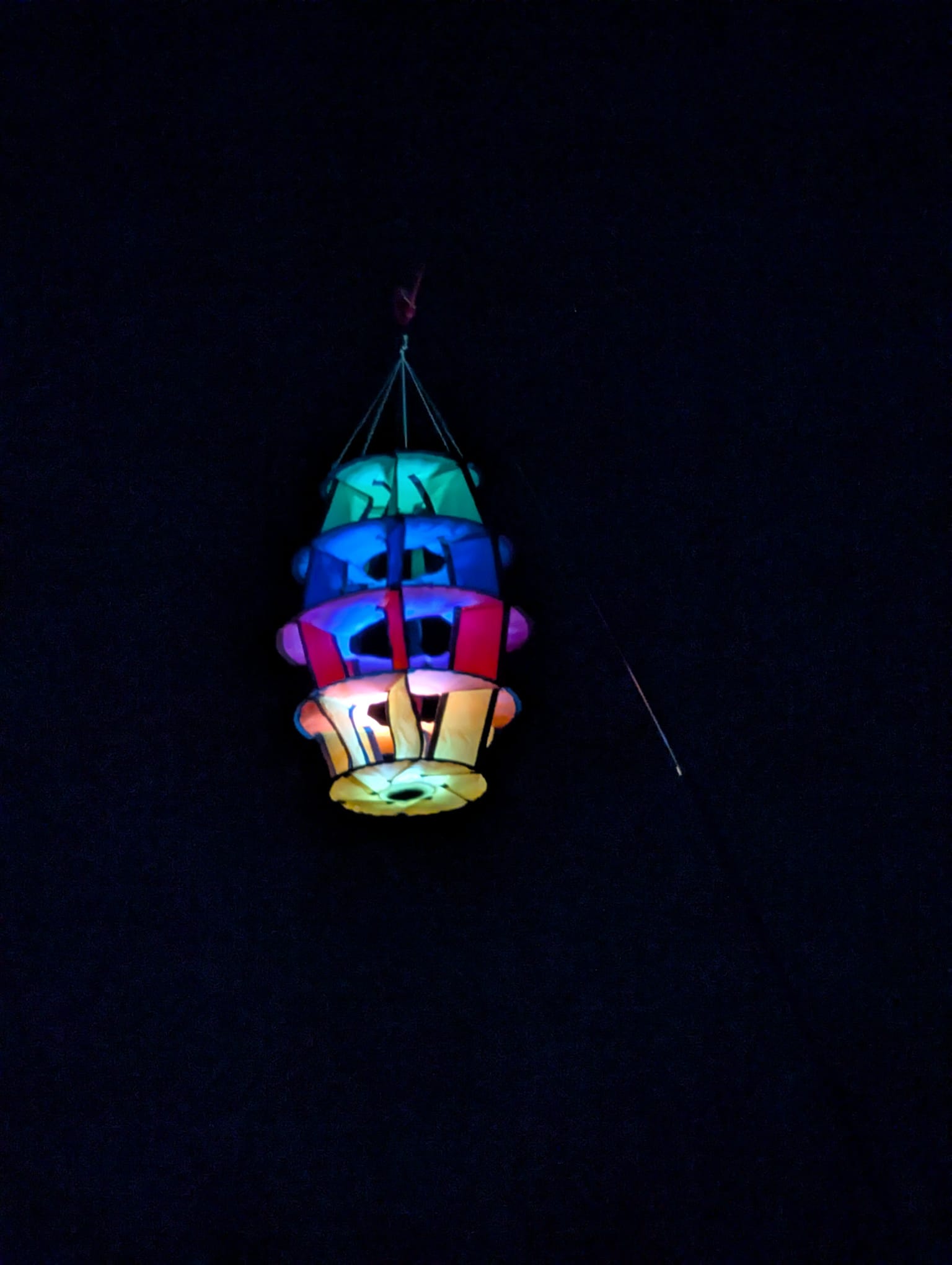 Bdt SET 3D Lampion''Camper- Leuchtfeuer'' inkl. USB-LED- Leuchte H:65cm, Ø 34cm + 5m Pole