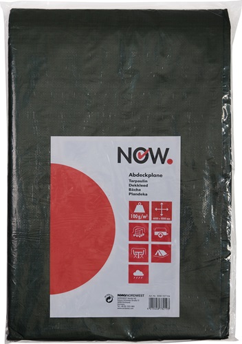 Gewebeplane Multi Tarp Breite 10000 x Länge 12000 mm olivgrün Gewicht 100 g/m² mit Aluminiumösen NOW