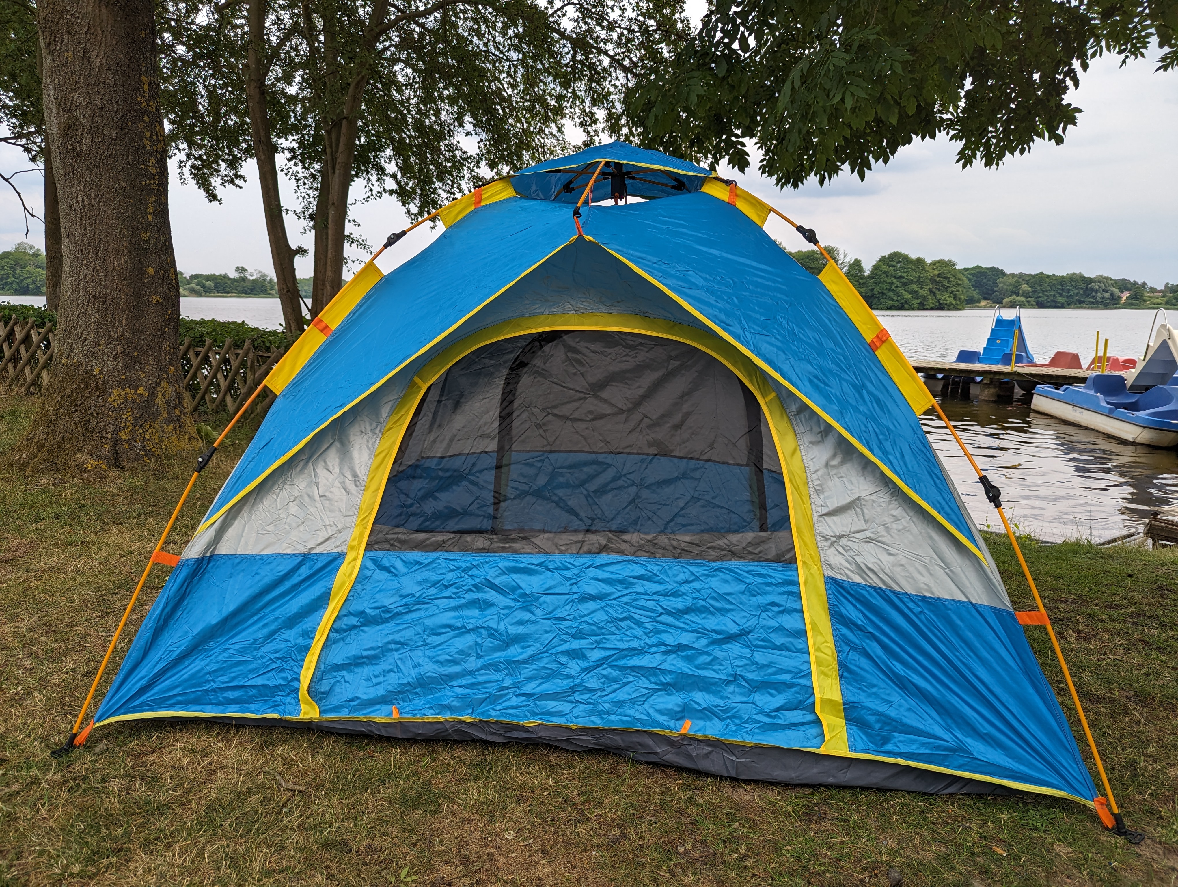 Bdt Pop Up Automatik Zelt 2-3 Personen Kornblumenblau