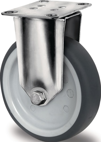 Bockrolle 100mm 135kg TPE Gleitlager VA 77x67mm PP PROMAT