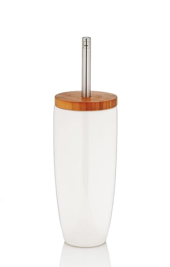 kela WC-Garnitur Natura Keramik/Bambus 40cm Ø11cm weiß