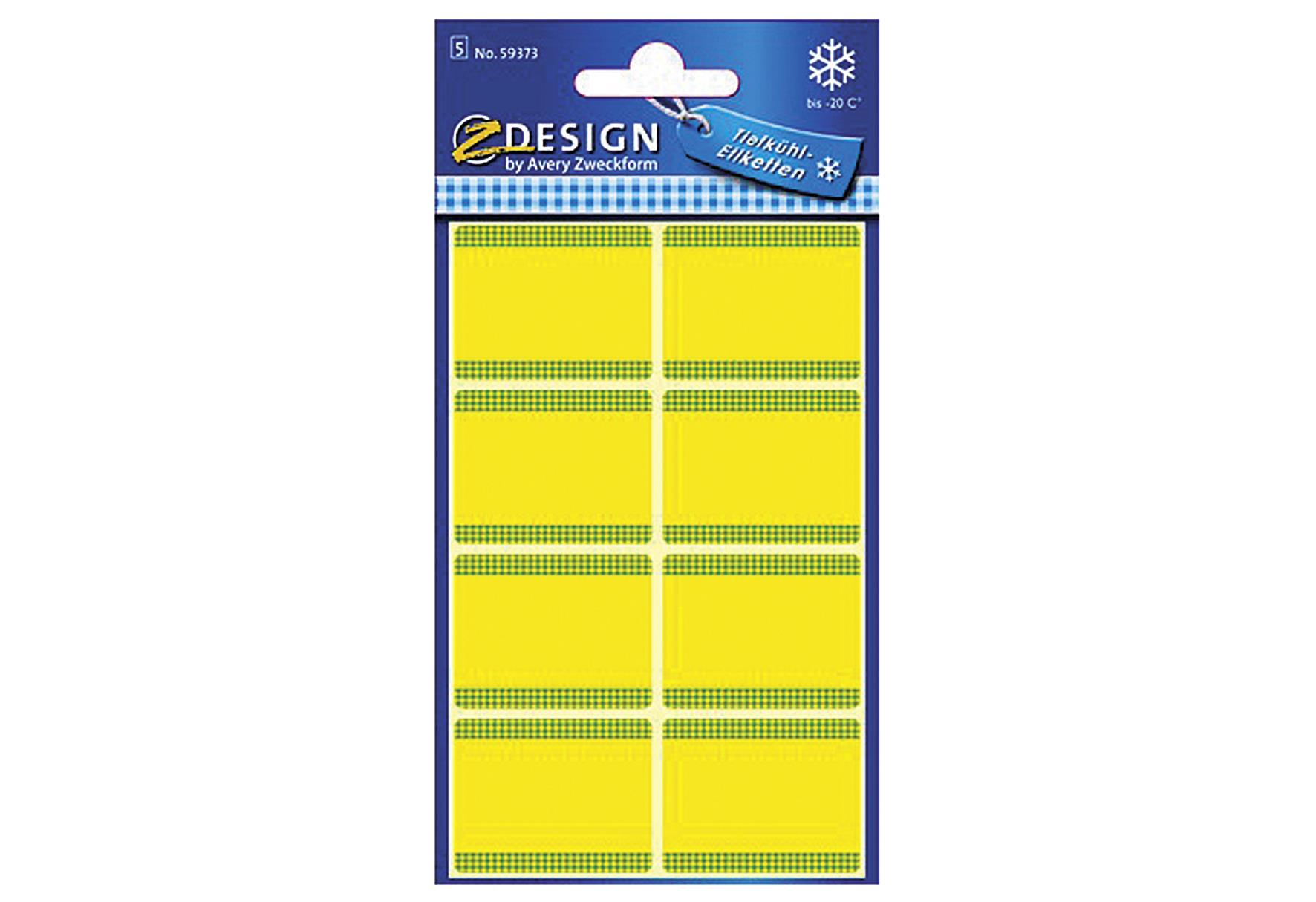 AVERY ZWECKFORM Tiefkühletik.36x28mm gelb59373 5 Bogen - VPE: 10