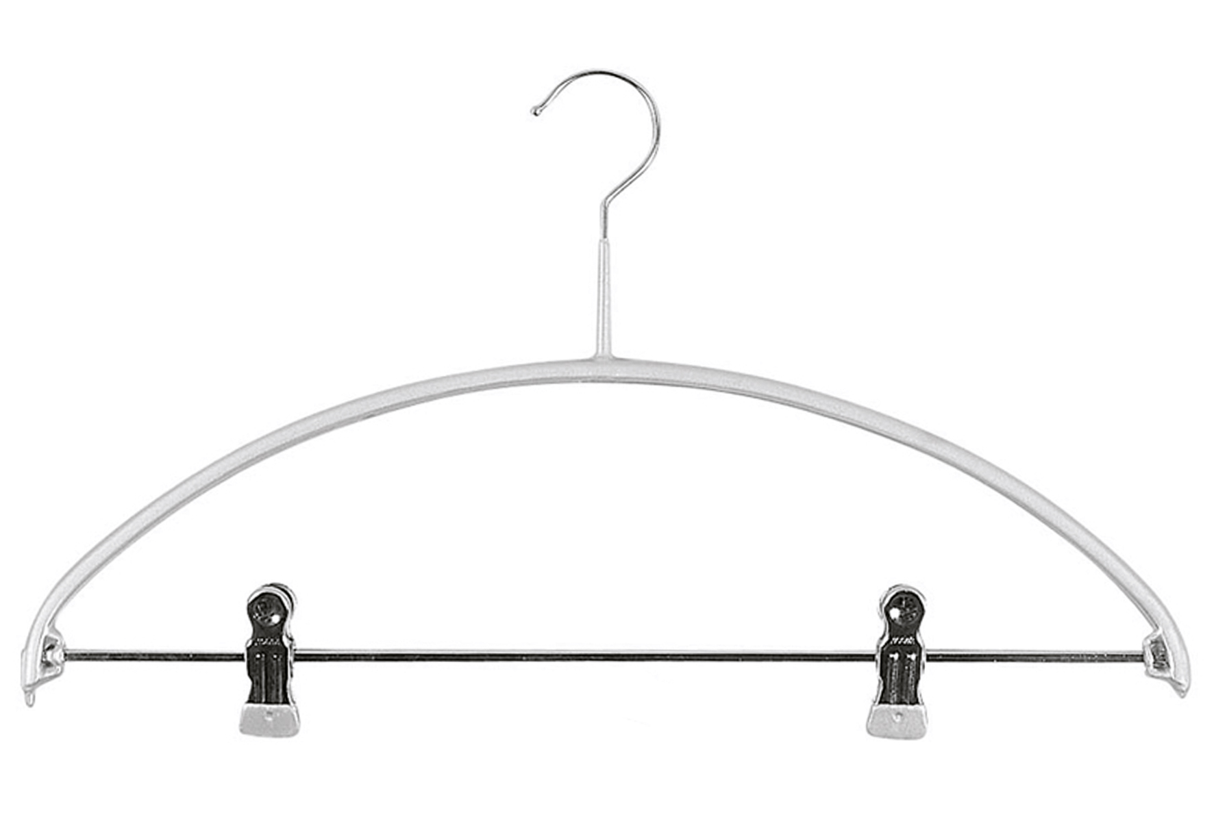 MAWA Kombi-Bügel Economic mit Steg Metall mit 2 Clipse 42cm silber - VPE: 5