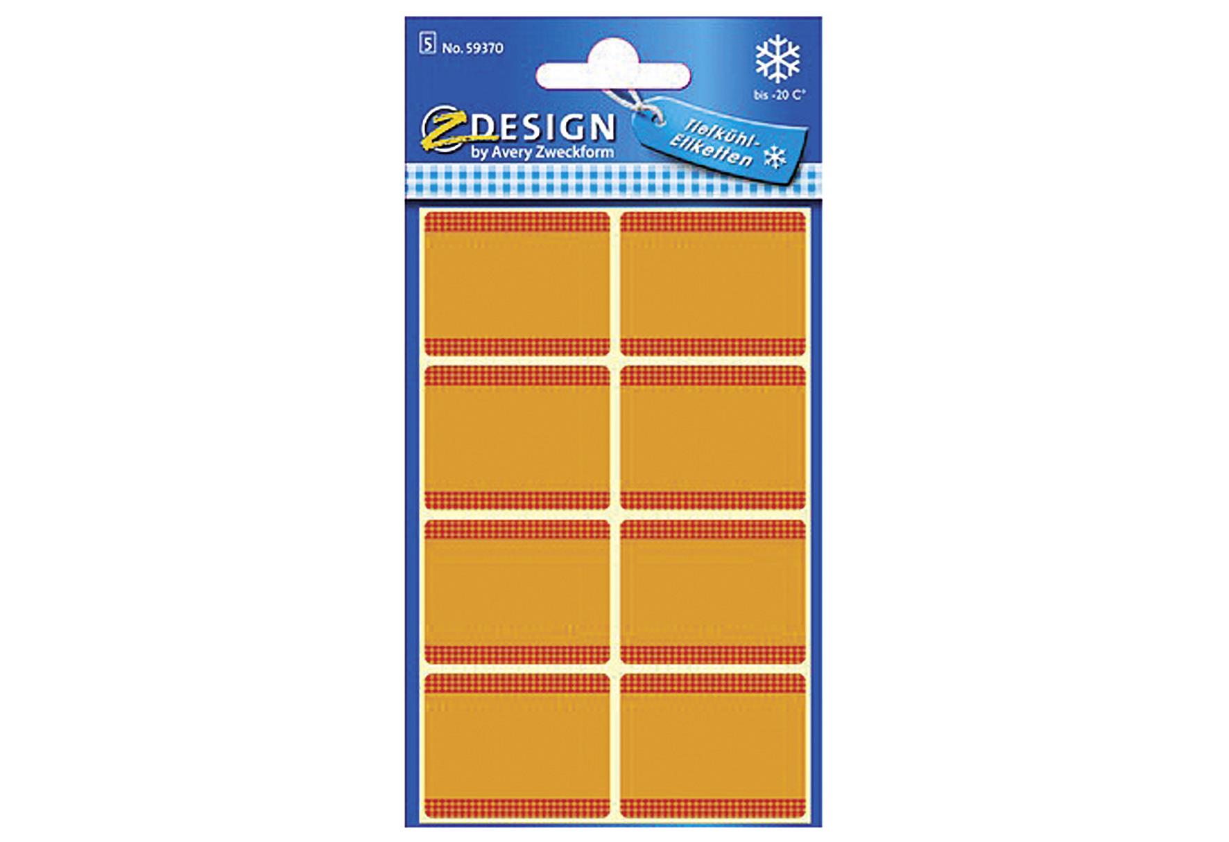 AVERY ZWECKFORM Tiefkühletik.36x28mm oran59370 5 Bogen - VPE: 10