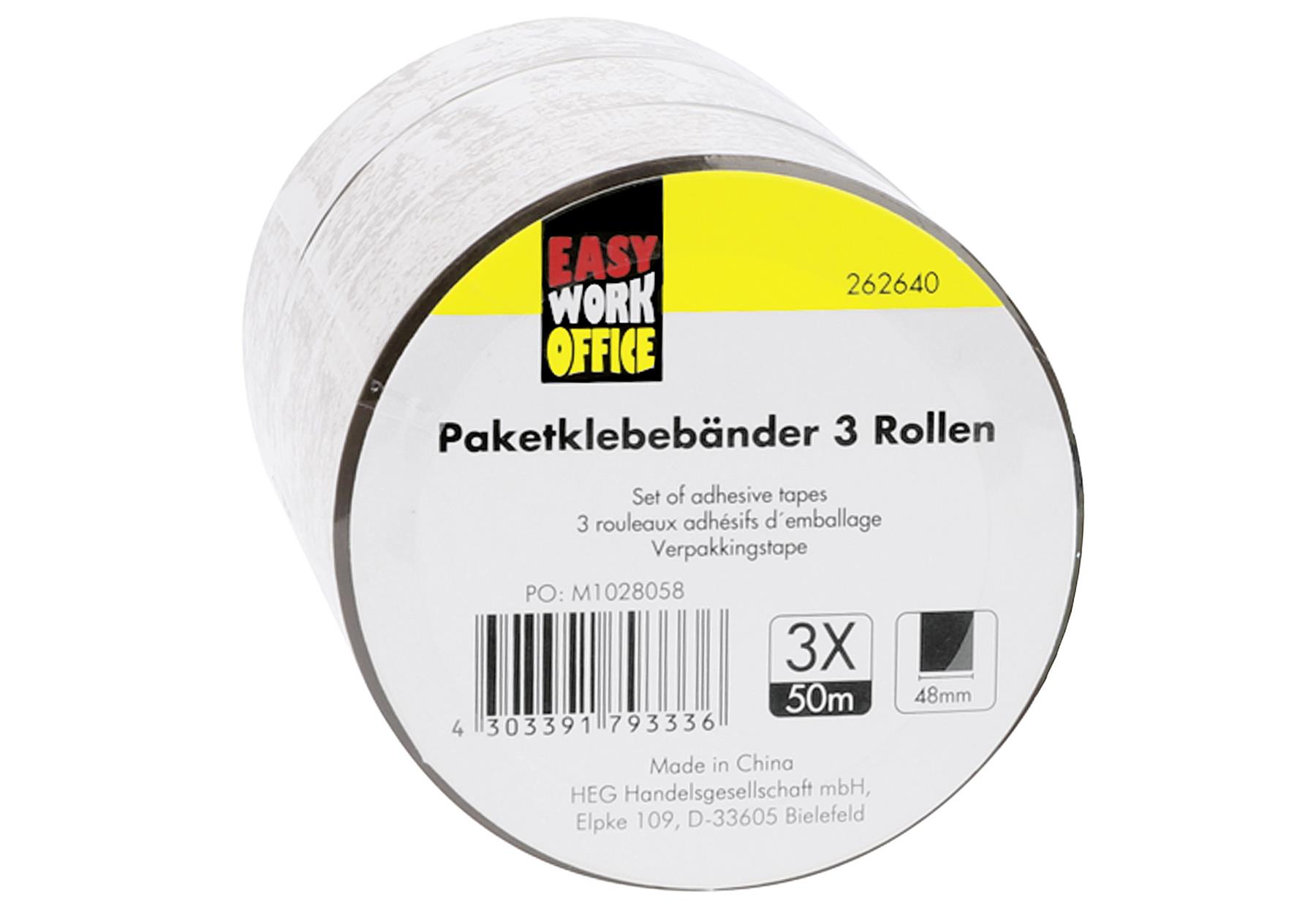 EASY WORK Paketklebebänder 3 Rollen