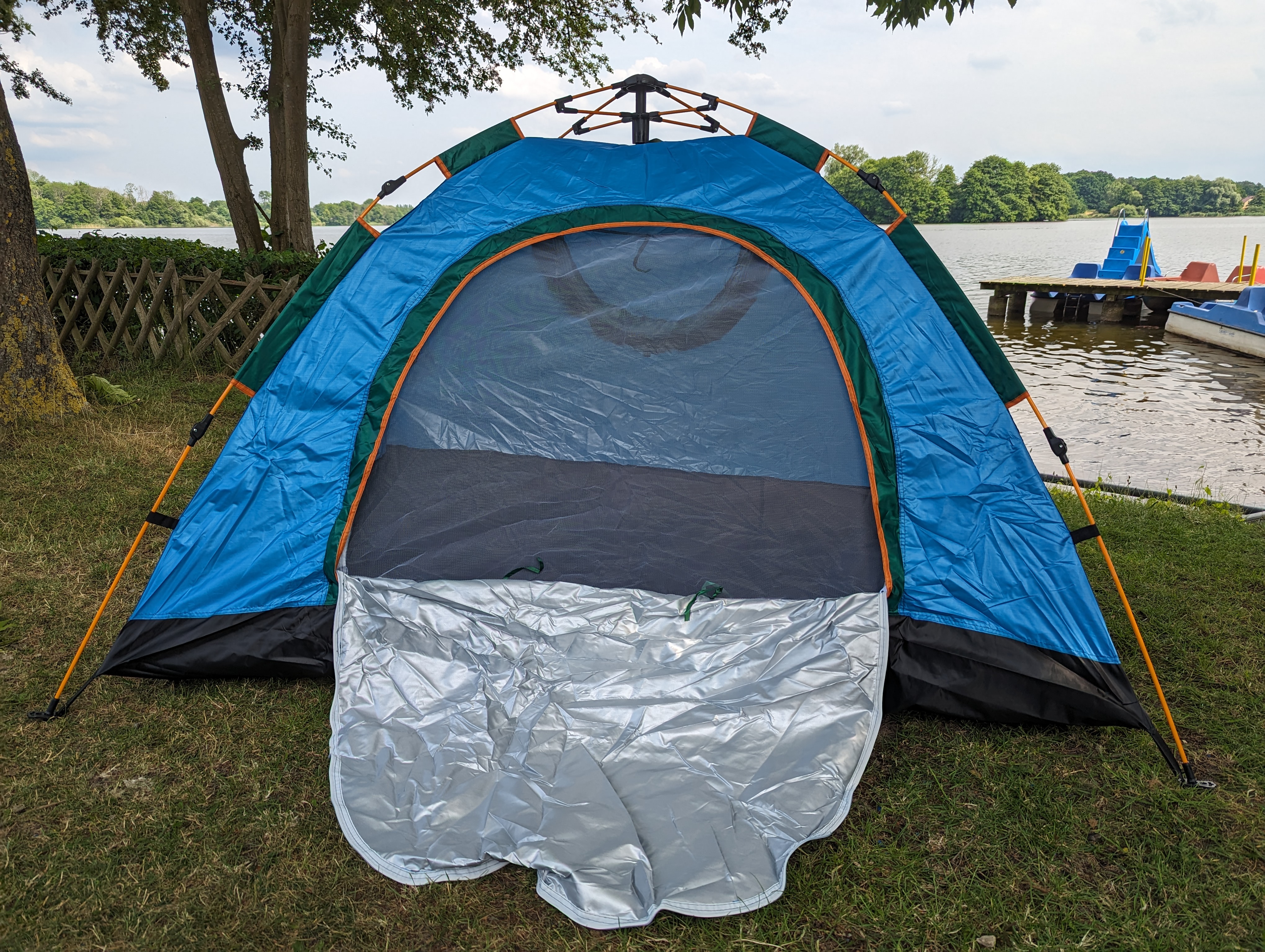 Bdt Pop Up Automatik Zelt 1-2 Personen Himmelblau