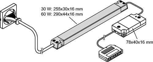 Emotion 1-Kanal Funksteuerung Serie Frankfurt 230 V 24 V 60 W 6-fach Verteiler L&S