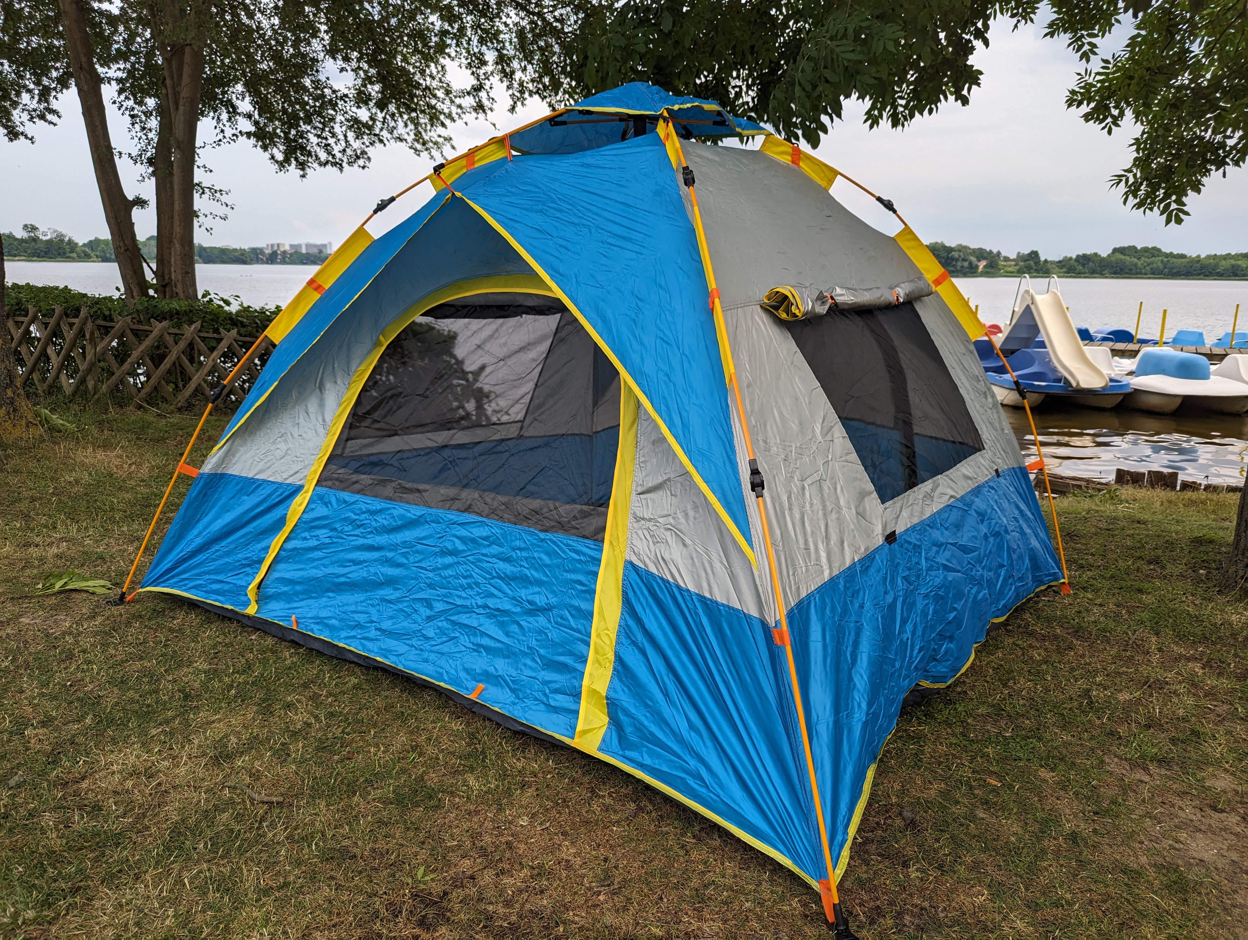 Bdt Pop Up Automatik Zelt 2-3 Personen Kornblumenblau