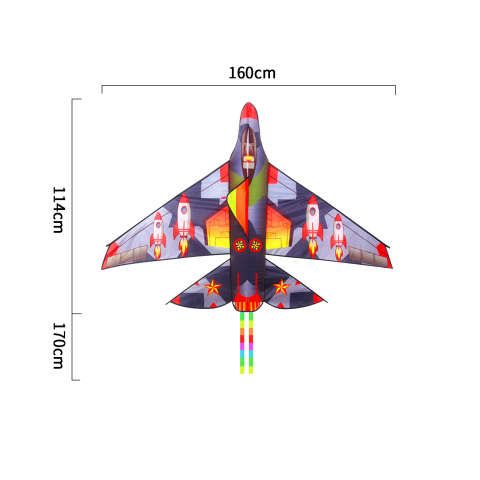Bdt Drachen, Einleiner, Kite für Kind und Erwachsene *Flugzeug* inkl. 30m Leine, 156x115cm