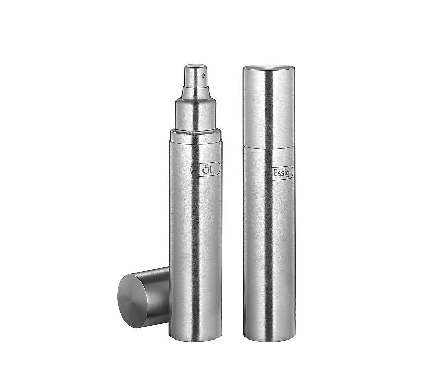 KÜCHENPROFI Essig- und Ölsprüher-Set Edelstahl matt 0,11 l 19cm Ø3,8cm
