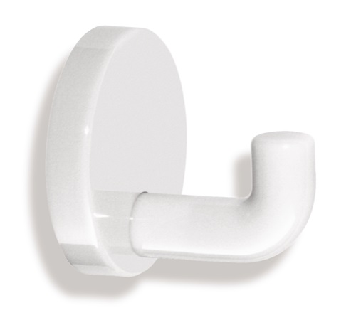 Einzelhaken 477.90.010 einfach A.45mm PA reinweiß 99 D.50mm HEWI