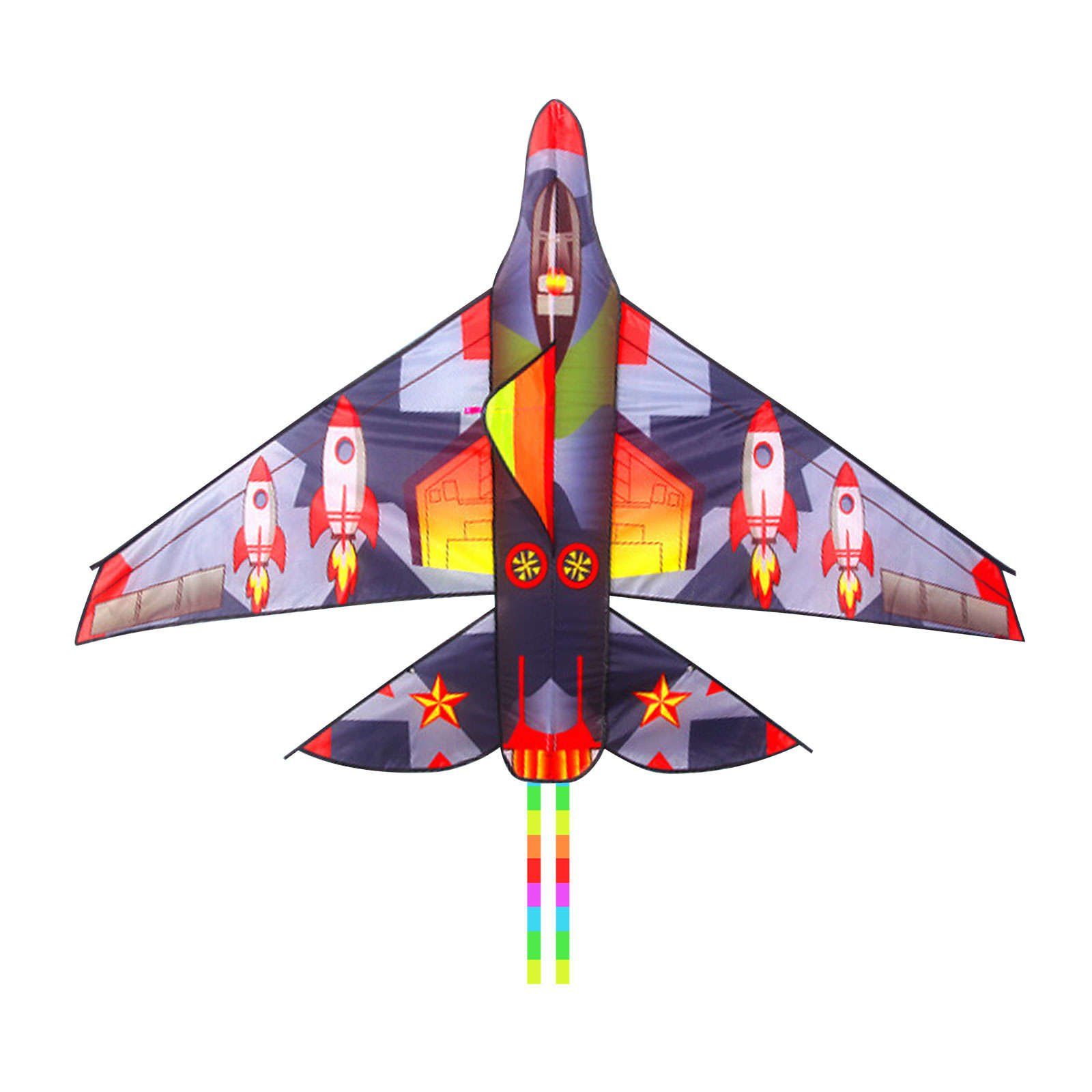 Bdt Drachen, Einleiner, Kite für Kind und Erwachsene *Flugzeug* inkl. 30m Leine, 156x115cm