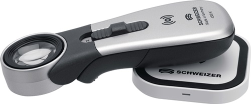 Handleuchtlupe Tech-Line Induktion Vergr.8x LED Linsen-Ø 30mm SCHWEIZER