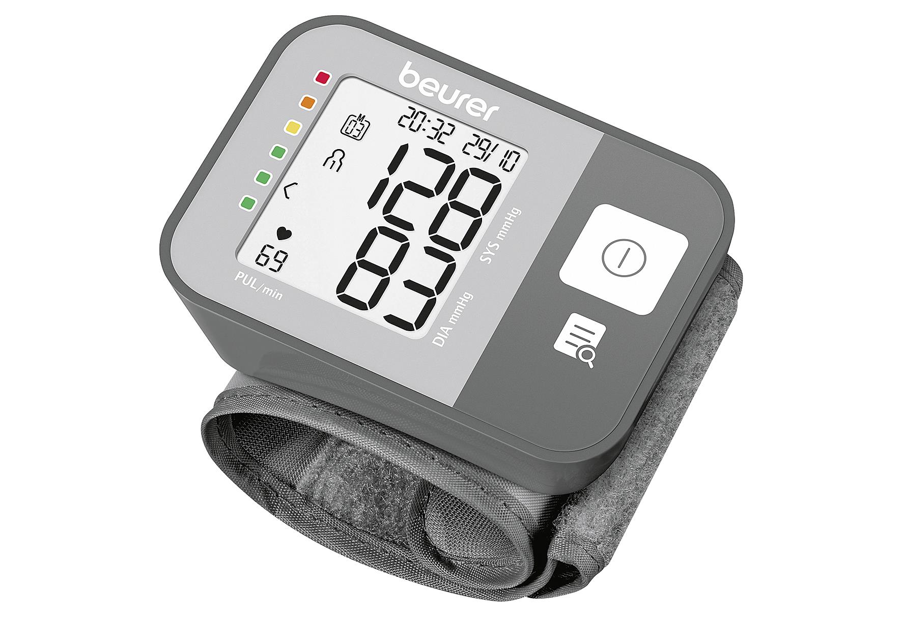 beurer Handgelenk-Blutdruckmessgerät BC 27 Inkl. 2 x 1,5V AAA Batterien und praktischer Aufbewahrungsbox