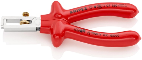 Abisolierzange L.160mm VDE verchr.tauchisol.m.Öffnungsf.KNIPEX