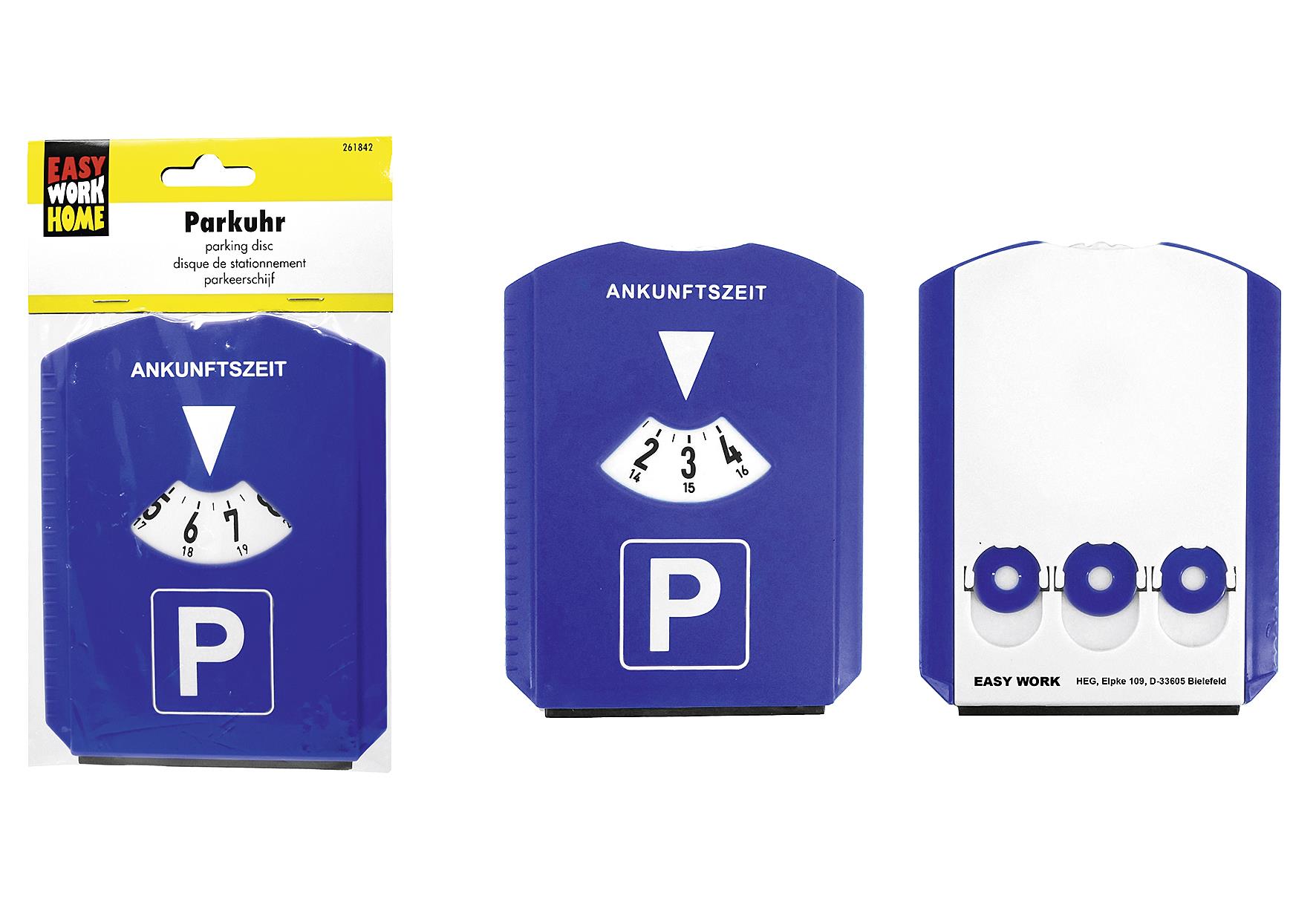 EASY WORK Parkscheibe mit 3 Einkaufswagenchips - VPE: 10
