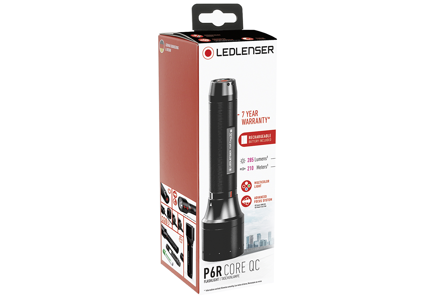 LED LENSER Taschenlampe P6R Core QC Box 4 Farblicht