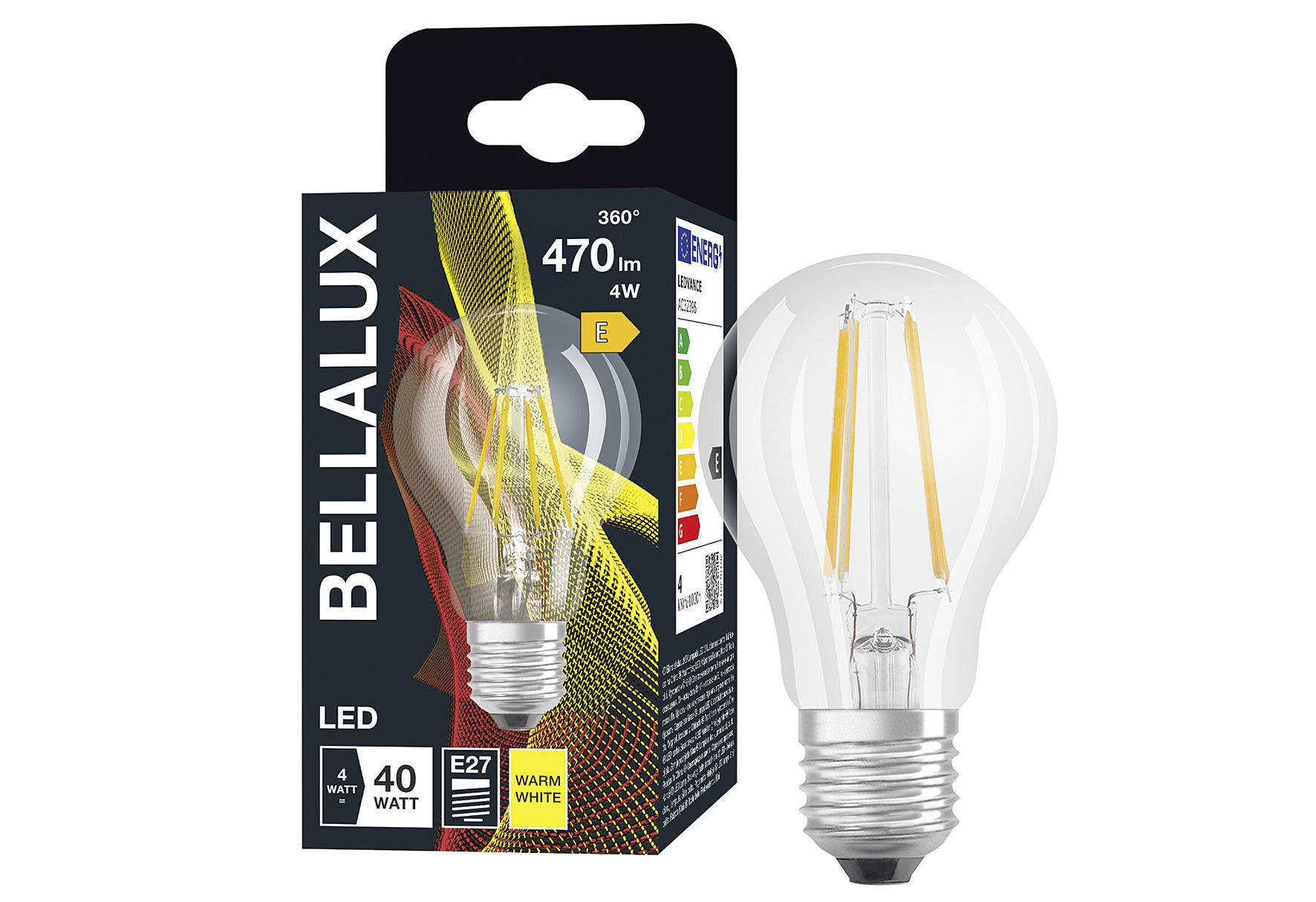 BELLALUX LED Birne 4W E27 470lm 2700K klar
