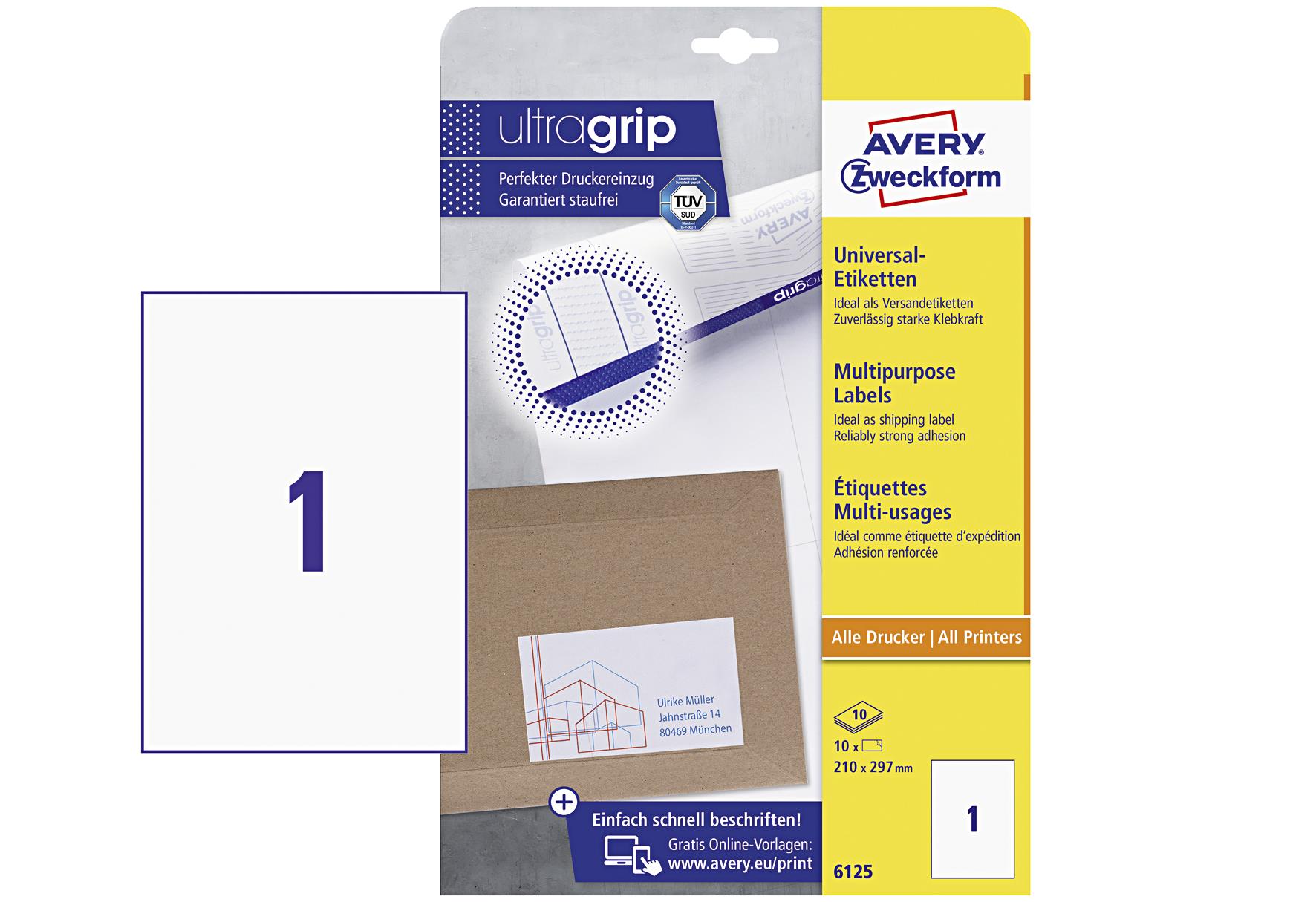 AVERY ZWECKFORM Universal-Etik.perman. 210x297