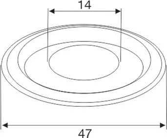Abdeckrosette zu Türspion MS verchr.ID 14mm AD 46mm BMB