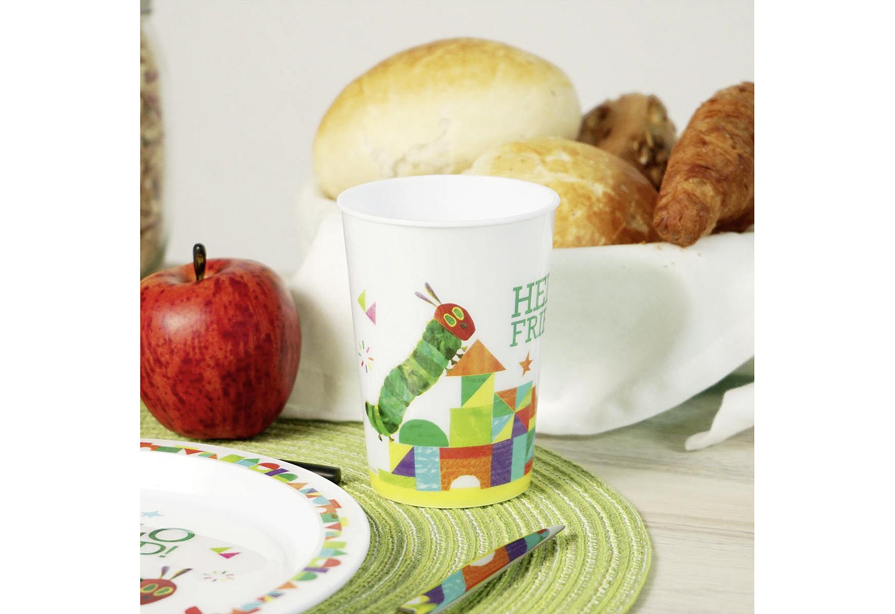 GEDA Kindergeschirr 'Raupe Nimmersatt - Hello Friend' 3-teilig je 1x Teller, Becher, Schale