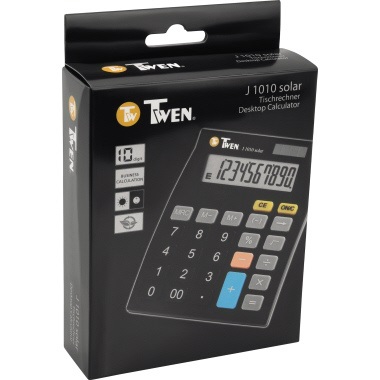 TWEN Tischrechner J-1010 10Zeichen Solar/Batterie