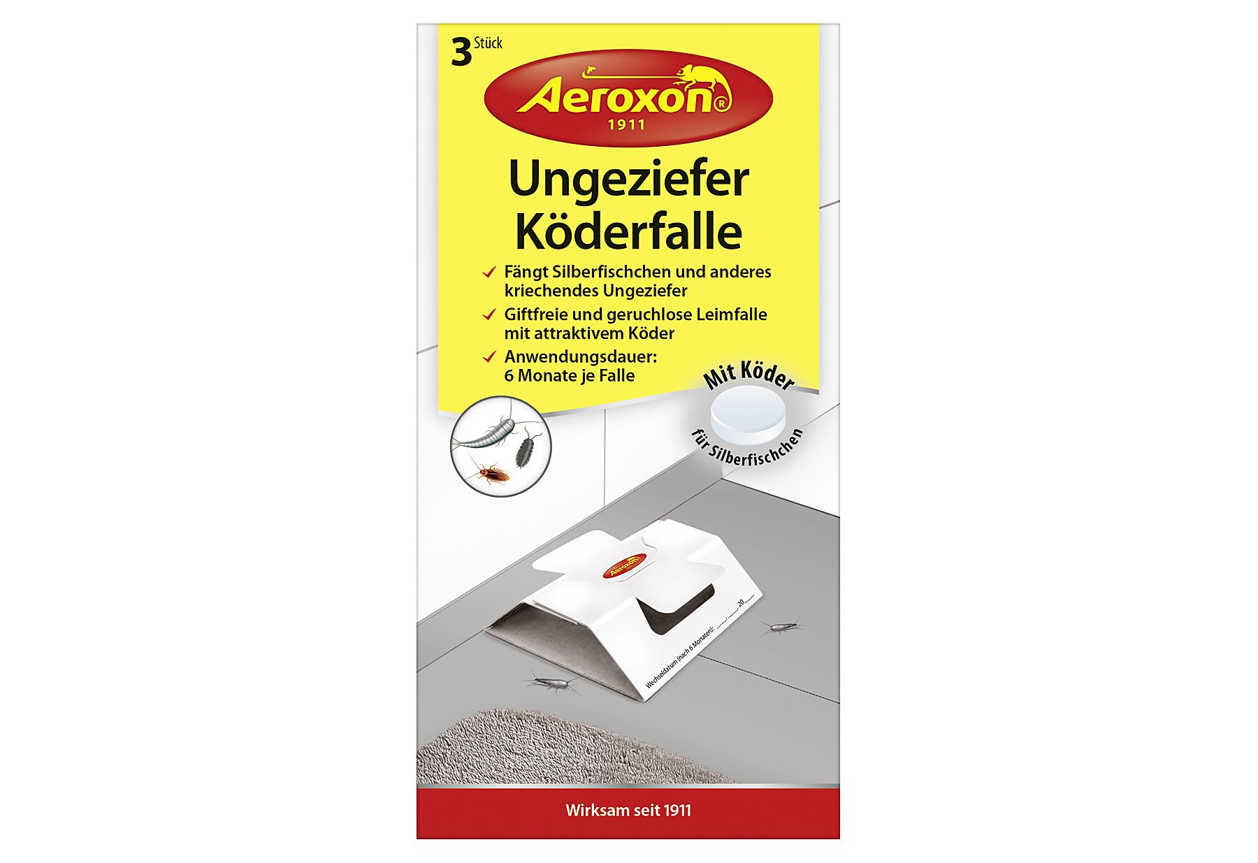 Aeroxon Ungeziefer-Köderfalle Packung mit 3 Stück