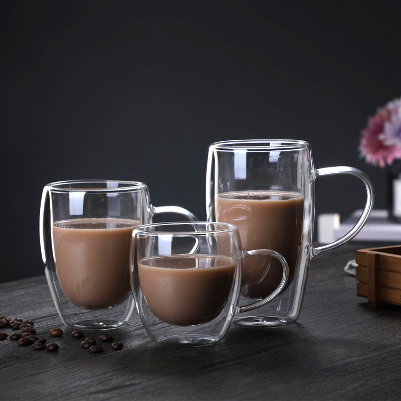 Bdt Doppelwandige Thermoglastasse Tasse, Borosilikatglas, 150 ml, spülmaschinengeeignet