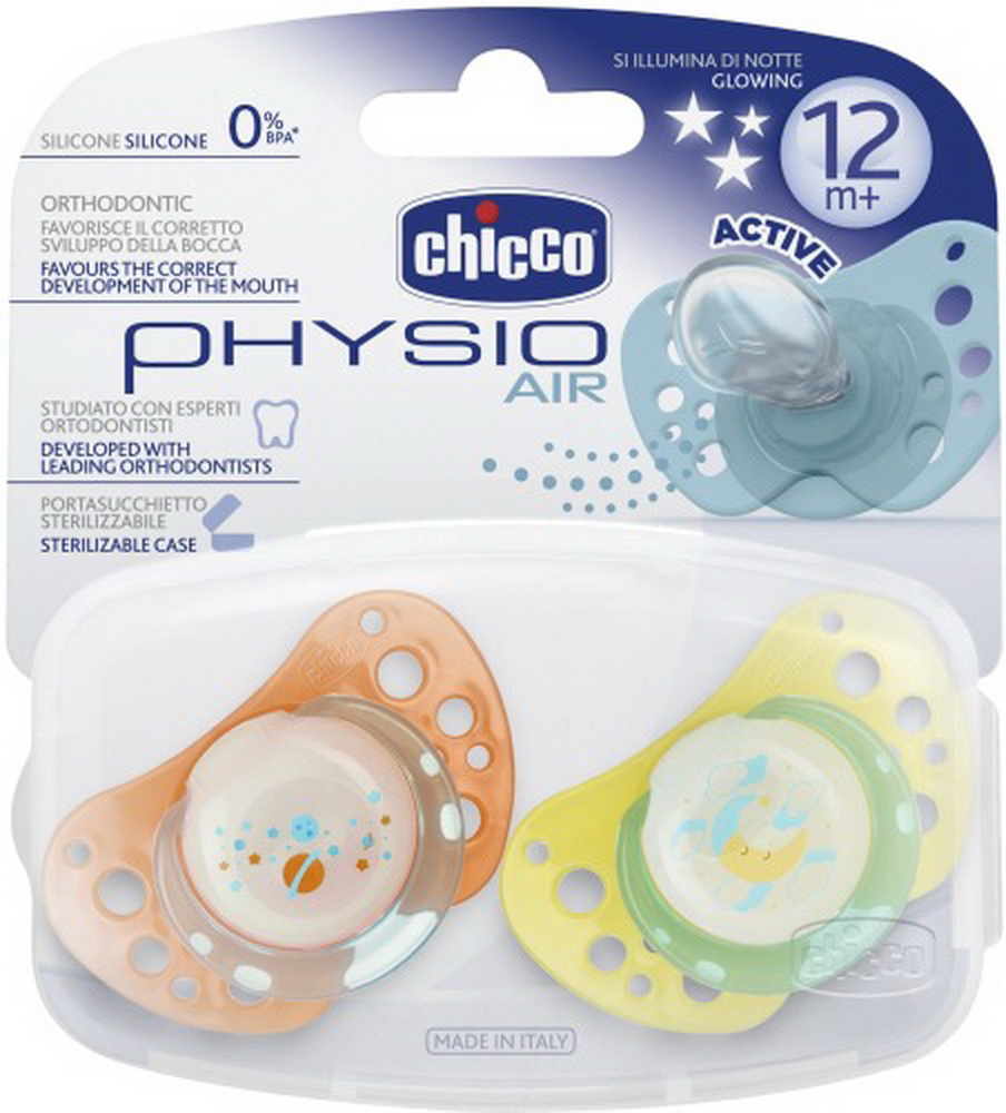 Chicco Sauger Physio Air Lumi 12m+, Doppelpack