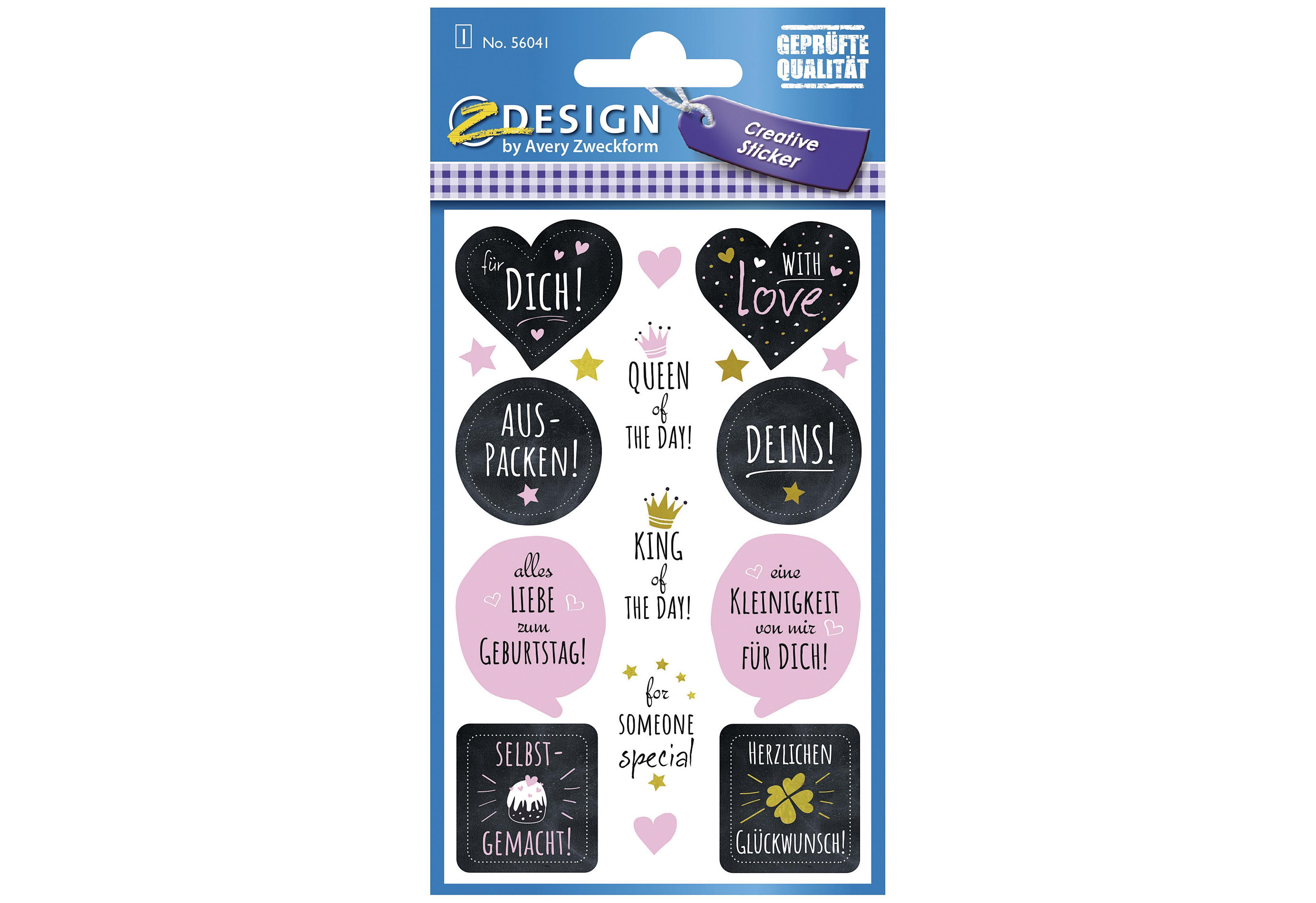 AVERY ZWECKFORM Sticker Papier Geburtstag 1 Bg