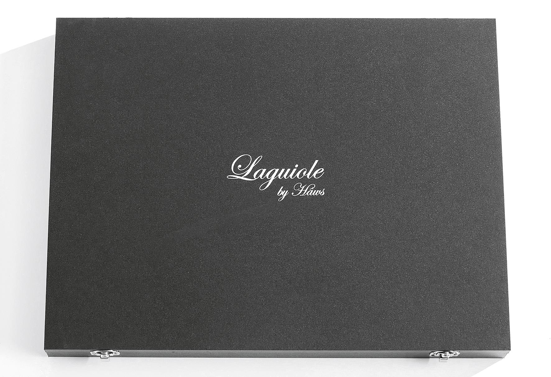 HAWS Tranchier Messer-Set 'Laguiole' 3-teilig, Inhalt: 1 Tranchierbesteck 2-teilig, 1 Schneidebrett mit Saftrille