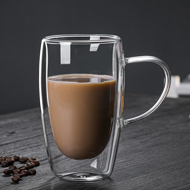 Bdt Doppelwandige Thermoglastasse Tasse, Borosilikatglas, 450 ml, spülmaschinengeeignet