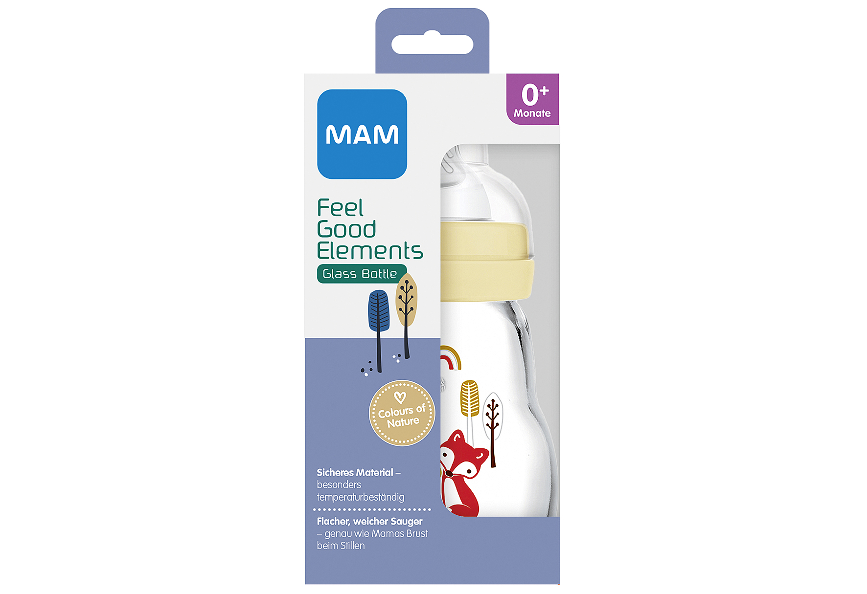 MAM Babyflasche Feel Good Elements 'Hase / Fuchs'